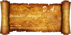 Donkó Arnold névjegykártya
