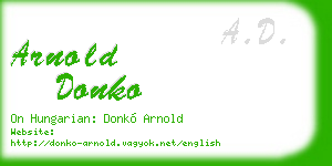 arnold donko business card
